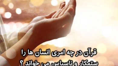 قرآن در چه امری انسان ها را ستمکار و ناسپاس می خواند ؟