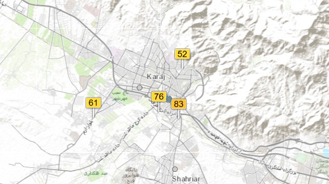 وضعیت آلودگی کرج در حال حاضر