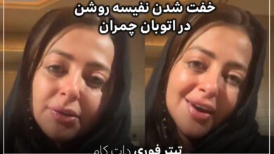 خفت شدن نفیسه روشن در اتوبان چمران + فیلم