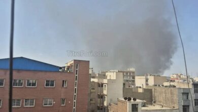 آتش سوزی در تهران (پل روشندلان) امروز 23 تیر 1404