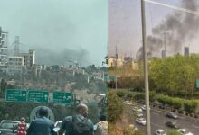 آتش سوزی در خیابان آرارات در منطقه ونک تهران 22 تیر 1404