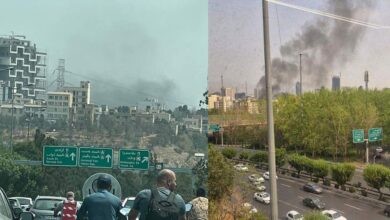 آتش سوزی در خیابان آرارات در منطقه ونک تهران 22 تیر 1404