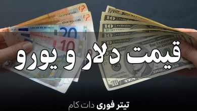قیمت دلار و یورو امروز پنجشنبه 12 تیر 1404 + جدول