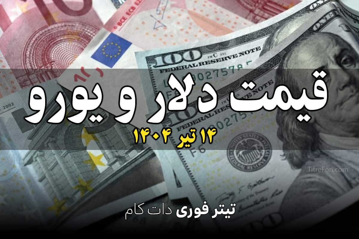 قیمت دلار و یورو امروز شنبه 14 تیر 1404 + جدول